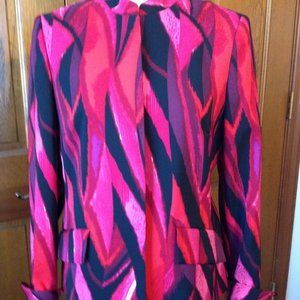 Kasper Multicolored Jacket, fully lined, long sleeves, with pockets size 10